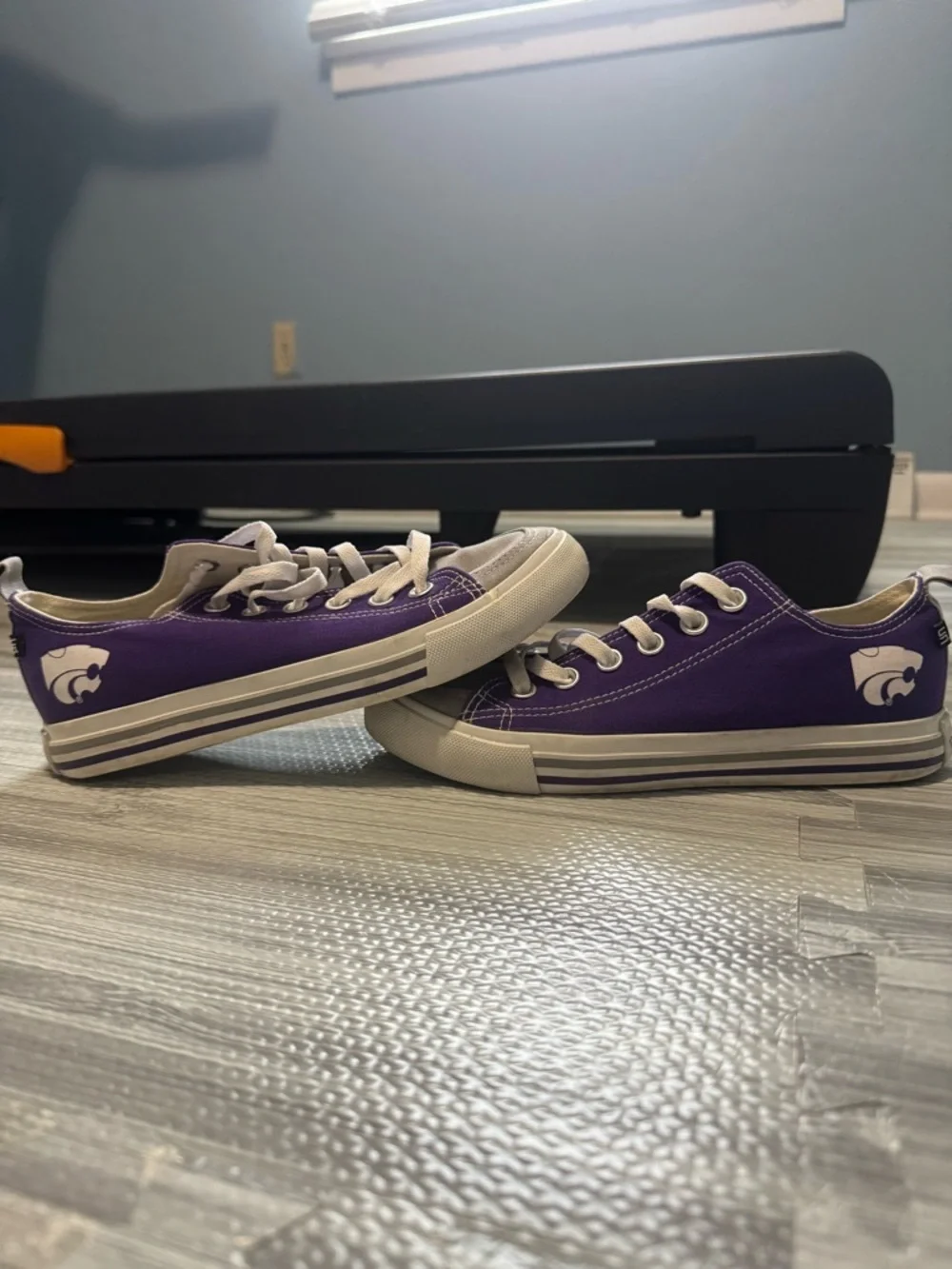 Kansas State Wildcats Purple Low-Top Canvas Sneakers with White Trim